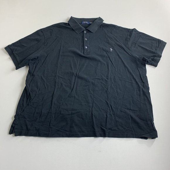 Polo Ralph Lauren Mens Polo Shirt Short Sleeves Front Button Black Size 2XB Golf - Picture 1 of 8